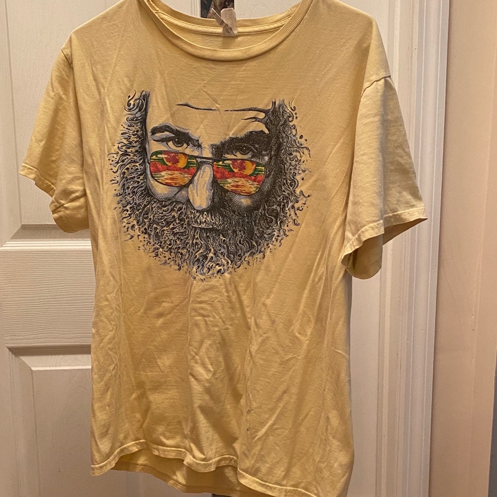 Jerry Garcia Pale Yellow Tee Shirt